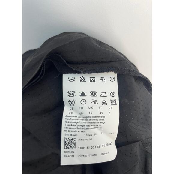 Boss Orange Gray Dress Women 6 Pleated Sheer Cap Sleeve Embellished‎ Waist - Picture 4 of 10